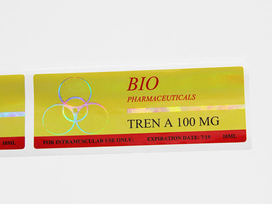 ISO-Goldfolie, die 10ml Vial Labels Strong Adhesive Sticky für Trenbolone-Azetat druckt