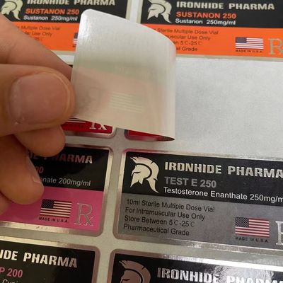 Glas Vial Labels, glatte Endapotheken-Aufkleber-Aufkleber ISO PMS Farb