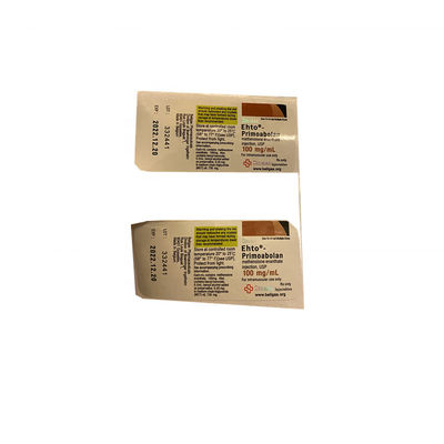 Glatte Laminierung kleiner Vial Labels Adhesive For Testosterone ODM