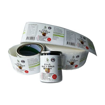 Wasserdichter selbstklebender 6x12cm Medizin-Flaschen-Aufkleber Matte Lamination
