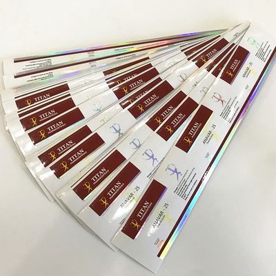 Rote selbstklebende 75mm Breiten-Tablettenfläschchen-Aufkleber ölen beständiges rechteckiges