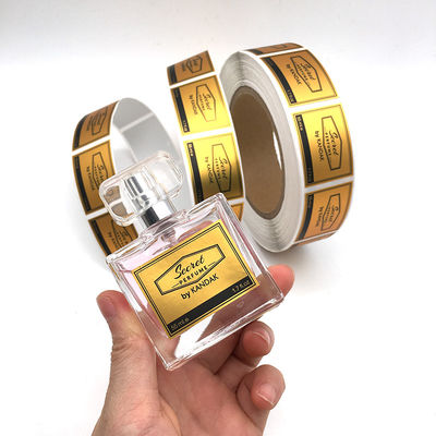 Goldfolie, die 4x6cm PVC-Vinylaufkleber für Parfümflasche beendet