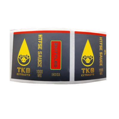 Breiten-Goldfolien-kundenspezifische Aufkleber RoHS 70mm für Tropfflasche 10ml