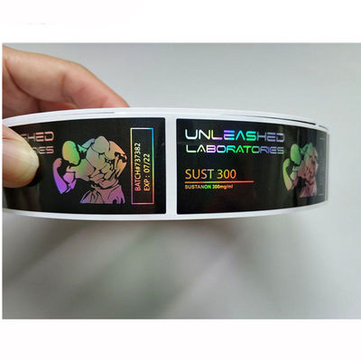 Transparente HAUSTIER Medikation Vial Labels, wasserdichter Hologramm-Sicherheits-Aufkleber