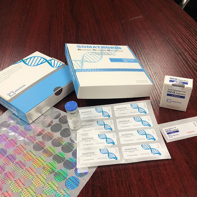 Recyclebare 40x18mm silberne Folien-Glas-Vial Labels For Human Growth-Hormon-Kästen