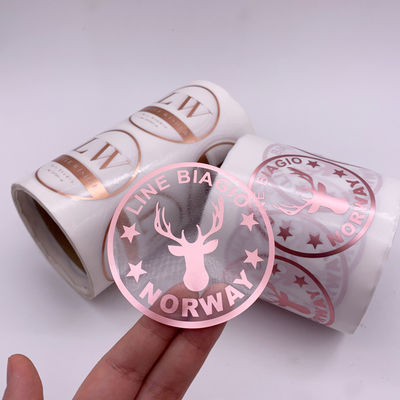 Soem-ultravioletter transparenter PVC-Vinylantiaufkleber mit Rose Gold Foil Stamping