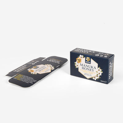 Schwarzer aufbereiteter kosmetischer Papierkasten 300gsm mit Stellen-UVdrucken